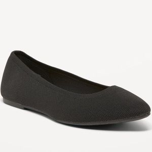 Old Navy Soft-Knit Pointed-Toe Ballet Flats for Women in Blackjack l Quilted Bed